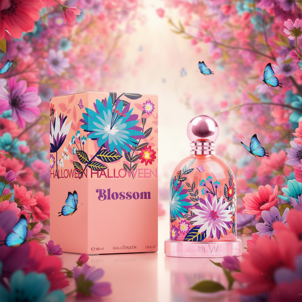Halloween Blossom - Con Caja y Fondo Floral Integrado